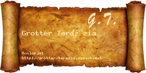 Grotter Terézia névjegykártya